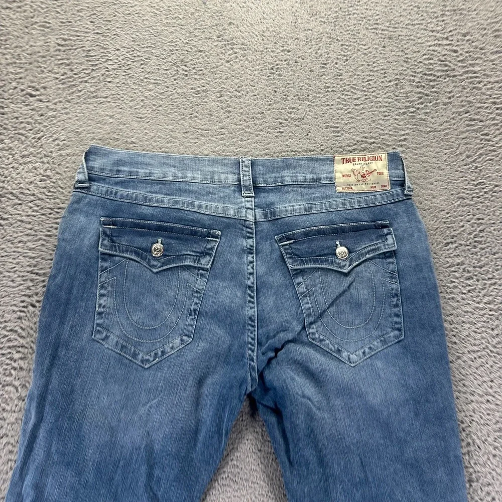 True Religion Billy Jeans Mens 42x34 Blue Cotton Denim Bootcut Relaxed Stretch